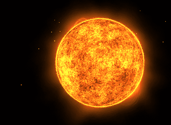 A 3D sun made with particle systems.